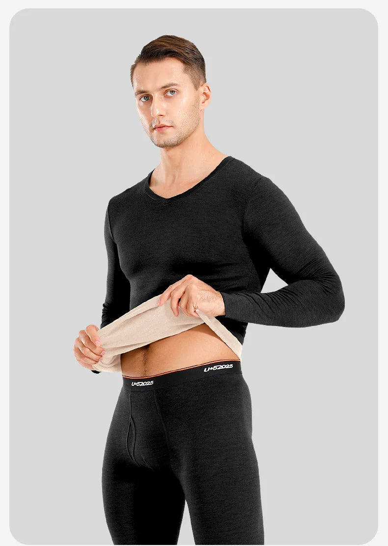 52025 Men Thermal Underwear Women Thermal Underwear Warm Fleece-lined Double-faced Two-color Base Layer Comfortable Long Johns