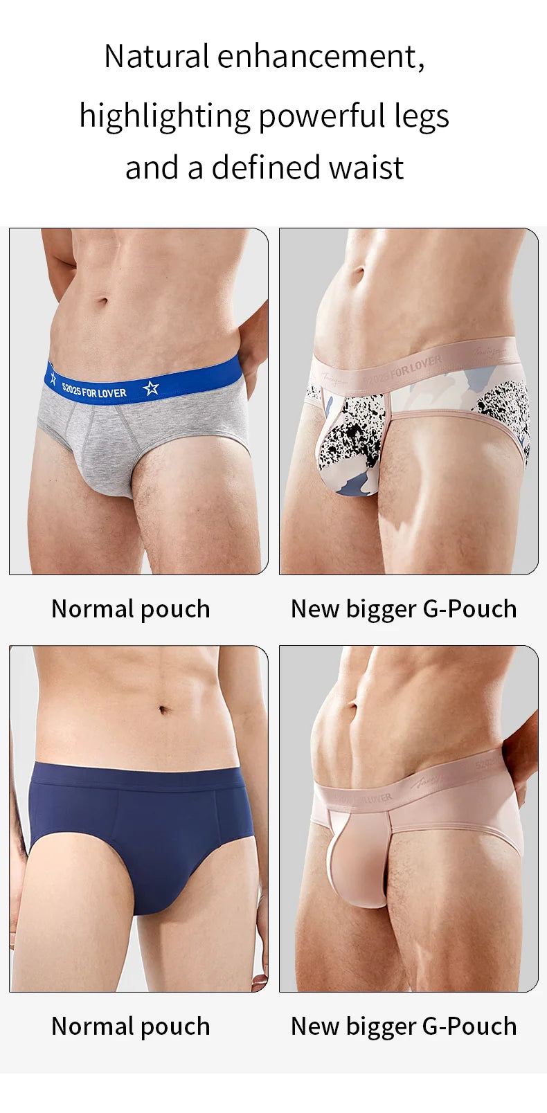 52025 Men's Big Pouch Briefs – Ultra-Soft, Cooling, and Supportive. Silky-Smooth Briefs for All-Day Comfort and Confidence