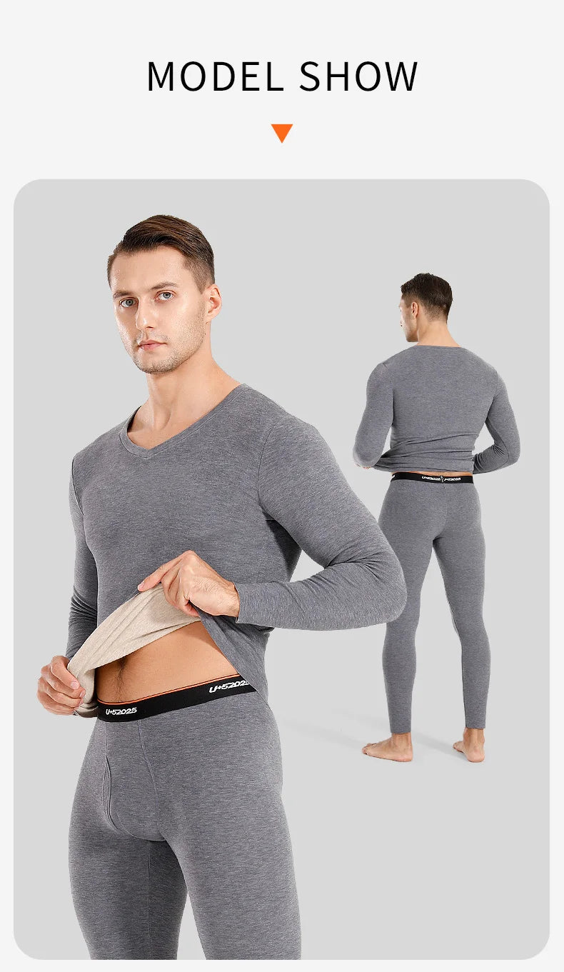 52025 Men Thermal Underwear Women Thermal Underwear Warm Fleece-lined Double-faced Two-color Base Layer Comfortable Long Johns