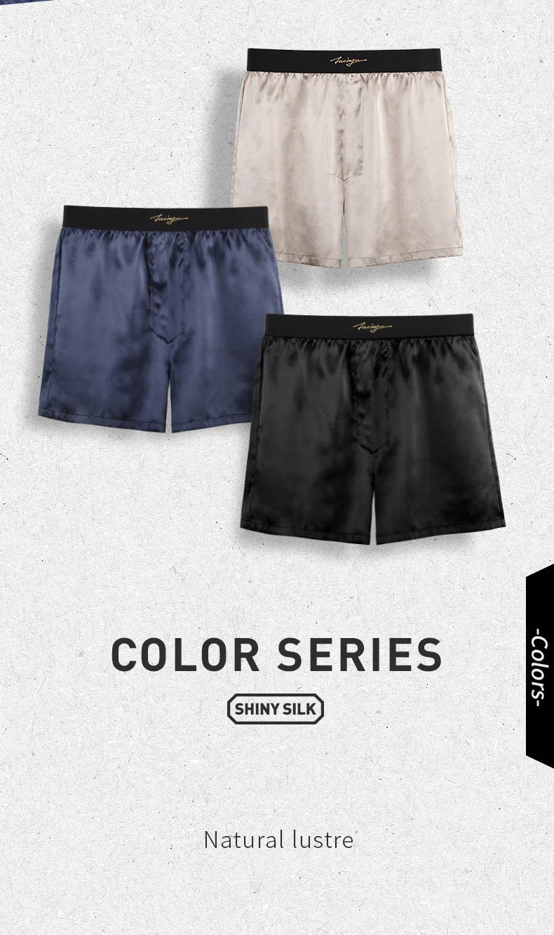 52025 Luxury Silk Men's Shorts Pure Mulberry Silk Lounge Shorts for Men Natural Silk Pajama Luxurious Feel Everyday Comfort