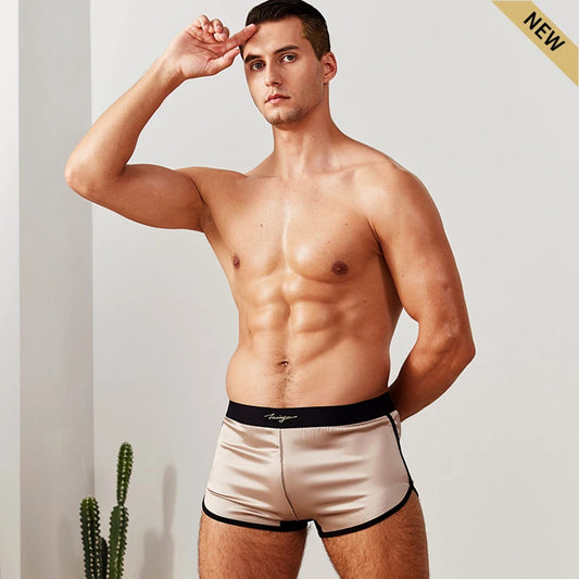 52025 Men Mulberry Silk Boxer Luxury Home Shorts Pure Natural Silk Comfortable Underwear Luxury Men Boxers 100% Silk Homewear
