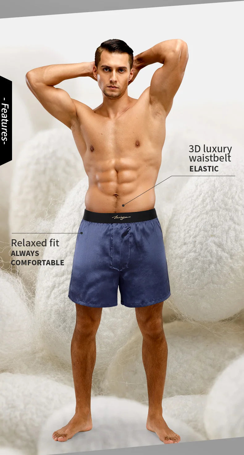 52025 Luxury Silk Men's Shorts Pure Mulberry Silk Lounge Shorts for Men Natural Silk Pajama Luxurious Feel Everyday Comfort