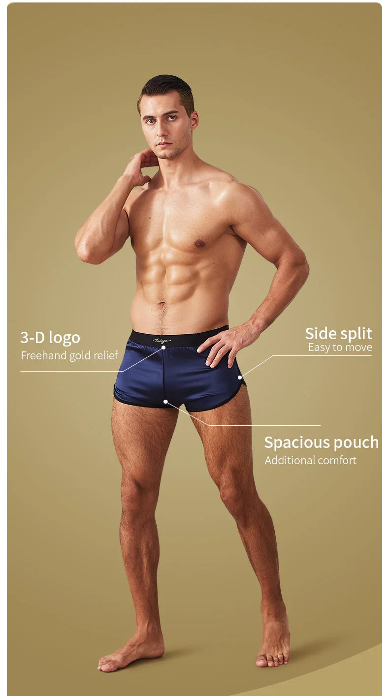 52025 Men Mulberry Silk Boxer Luxury Home Shorts Pure Natural Silk Comfortable Underwear Luxury Men Boxers 100% Silk Homewear